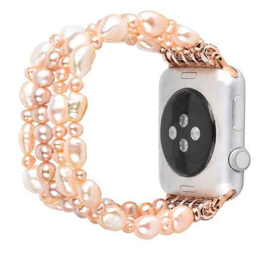 Skorter | For Apple Watch 5 & 4 44mm / 3 & 2 & 1 42mm Pearl Crystal Watch Band (Natural Pearl)