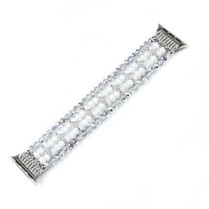 Skorter | For Apple Watch 5 & 4 44mm / 3 & 2 & 1 42mm Pearl Crystal Watch Band (Crystal Porcelain White)