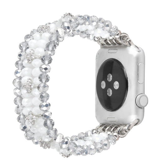 Skorter | For Apple Watch 5 & 4 44mm / 3 & 2 & 1 42mm Pearl Crystal Watch Band (Crystal Porcelain White)