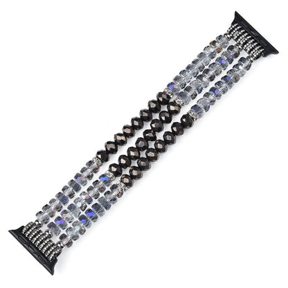 Skorter | For Apple Watch 5 & 4 44mm / 3 & 2 & 1 42mm Pearl Crystal Watch Band (Crystal Gray)