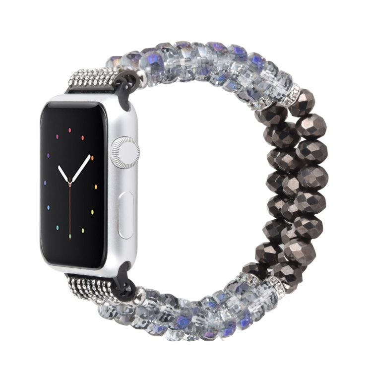 Skorter | For Apple Watch 5 & 4 44mm / 3 & 2 & 1 42mm Pearl Crystal Watch Band (Crystal Gray)