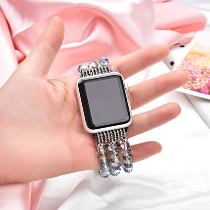 Skorter | For Apple Watch 5 & 4 44mm / 3 & 2 & 1 42mm Pearl Crystal Watch Band (Crystal Gray)