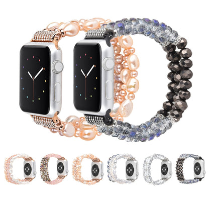 Skorter | For Apple Watch 5 & 4 44mm / 3 & 2 & 1 42mm Pearl Crystal Watch Band (Crystal Porcelain White)