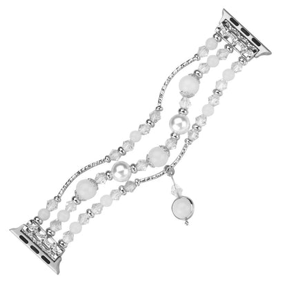 Skorter | For Apple Watch 5 & 4 40mm / 3 & 2 & 1 38mm Luminous Agate Watch Band (Silver)