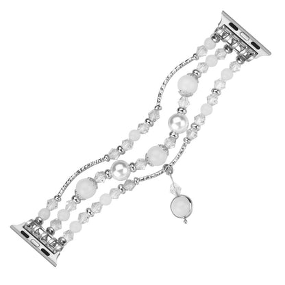 Skorter | For Apple Watch 5 & 4 40mm / 3 & 2 & 1 38mm Luminous Agate Watch Band (Silver)