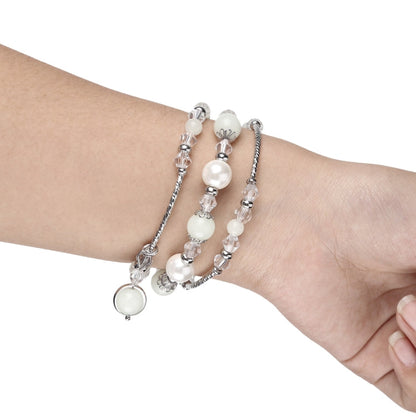 Skorter | For Apple Watch 5 & 4 40mm / 3 & 2 & 1 38mm Luminous Agate Watch Band (Silver)