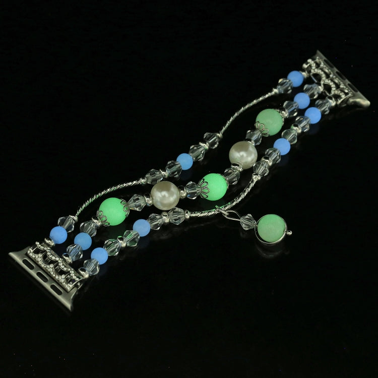 Skorter | For Apple Watch 5 & 4 40mm / 3 & 2 & 1 38mm Luminous Agate Watch Band (Silver)