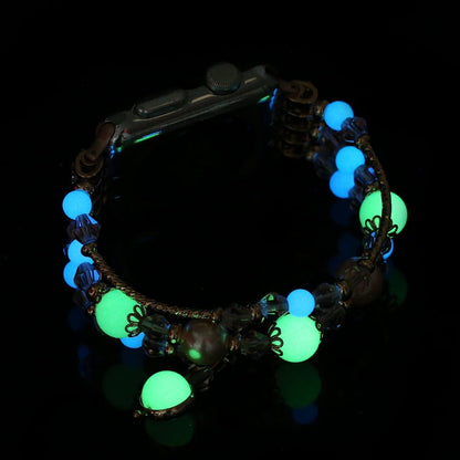 Skorter | For Apple Watch 5 & 4 40mm / 3 & 2 & 1 38mm Luminous Agate Watch Band (Silver)