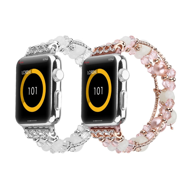 Skorter | For Apple Watch 5 & 4 40mm / 3 & 2 & 1 38mm Luminous Agate Watch Band (Silver)