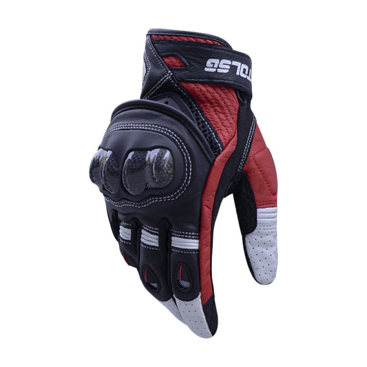 Skorter | One Pair Genuine Leather Motorcycle Gloves with Carbon Fiber Hard Knuckle Touch Screen, Size:XL(Black)