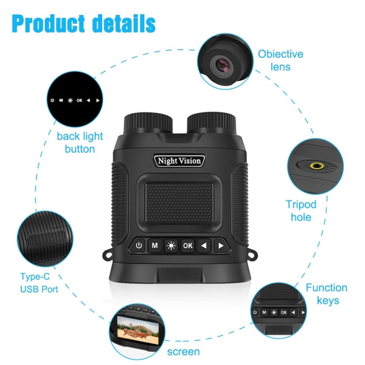Skorter | DT29 3 inch IPS Screen Binoculars Digital Binoculars Night Vision(Black)
