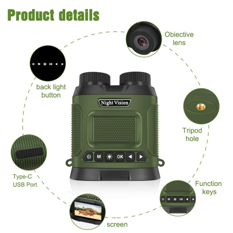 Skorter | DT29 3 inch IPS Screen Binoculars Digital Binoculars Night Vision(Green)