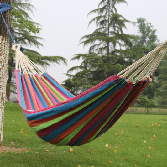 Skorter | Outdoor Double Thickened Canvas Hammock Indoor Swing, Size:200x100cm(Colorful)