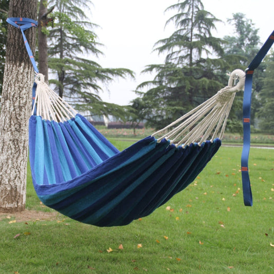 Skorter | Outdoor Double Thickened Canvas Hammock Indoor Swing, Size:200x100cm(Dark Blue)