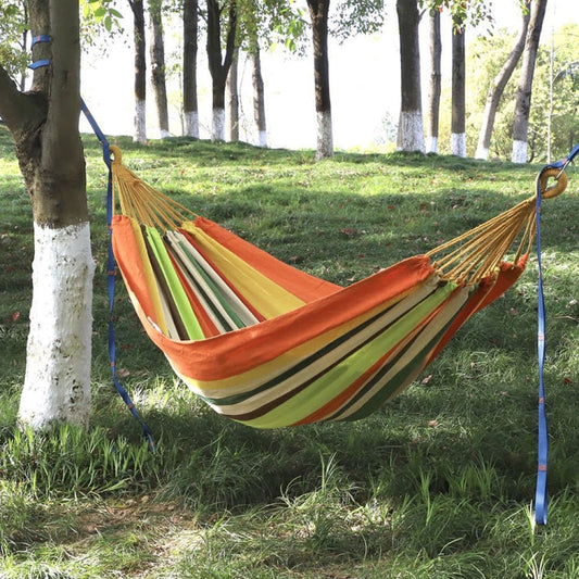 Skorter | Outdoor Double Thickened Canvas Hammock Indoor Swing, Size:200x100cm(Candy Color)