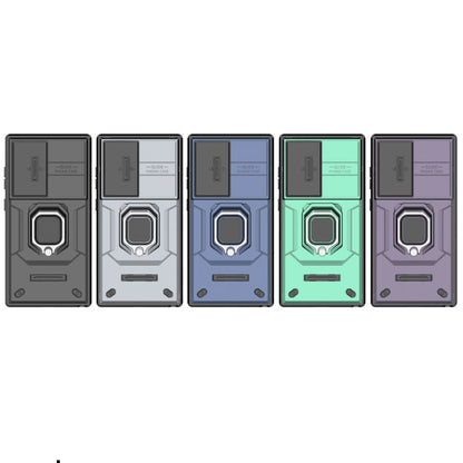 Skorter | For Samsung Galaxy S24 Ultra 5G Sliding Camshield TPU + PC Shockproof Phone Case with Holder (Gray)