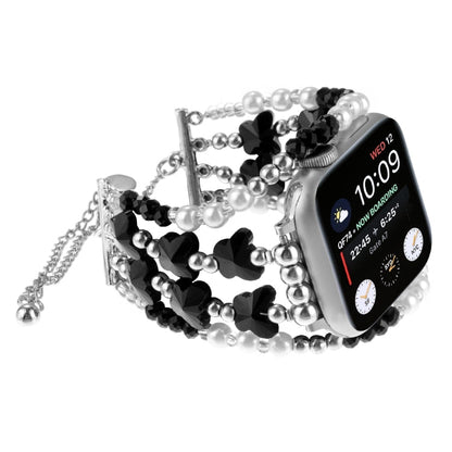 Skorter | For Apple Watch 38mm Butterfly Chain Bracelet Metal Watch Band (Black)