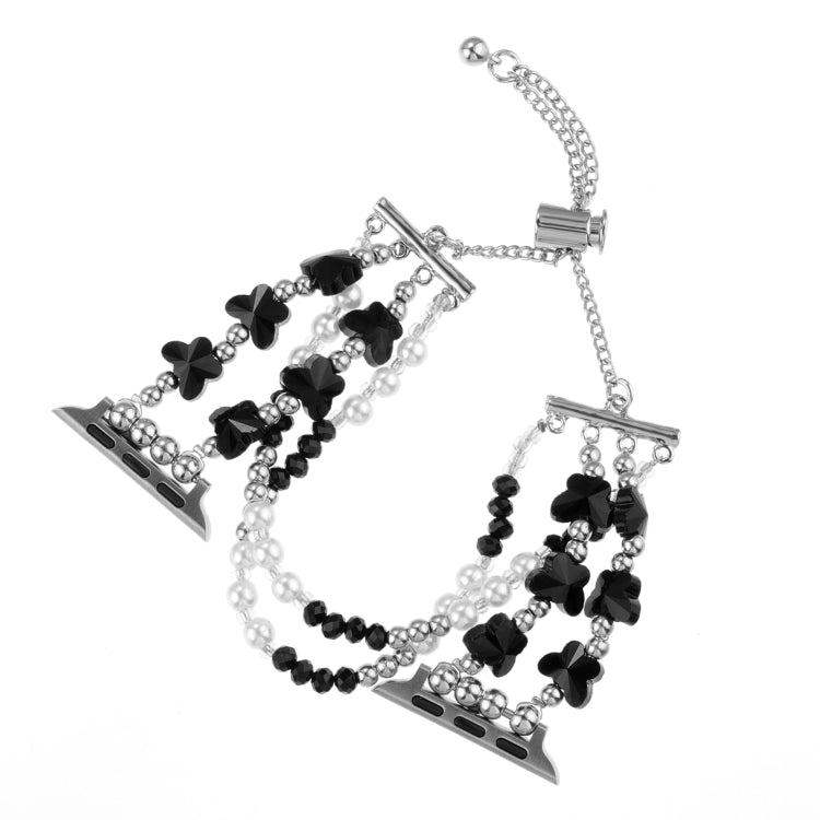 Skorter | For Apple Watch 38mm Butterfly Chain Bracelet Metal Watch Band (Black)