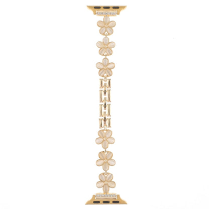 Skorter | For Apple Watch SE 2023 44mm 5-petal Flower Zinc Alloy Chain Bracelet (Gold)