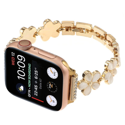 Skorter | For Apple Watch SE 2023 44mm 5-petal Flower Zinc Alloy Chain Bracelet (Gold)