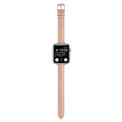 Skorter | For Apple Watch SE 2023 40mm Slim Crocodile Leather Band (Pink)