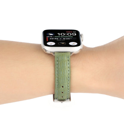 Skorter | For Apple Watch SE 2023 40mm Slim Crocodile Leather Watch Band (Light Green)