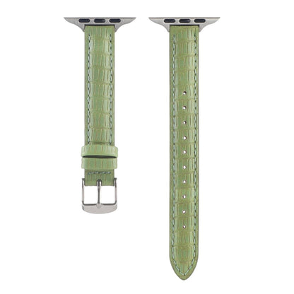 Skorter | For Apple Watch 38mm Slim Crocodile Leather Strap (Light Green)