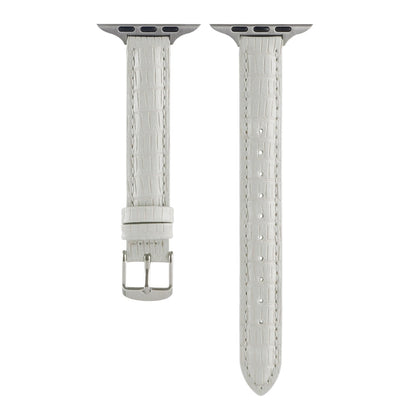 Skorter | For Apple Watch 38mm Slim Crocodile Leather Strap (White)