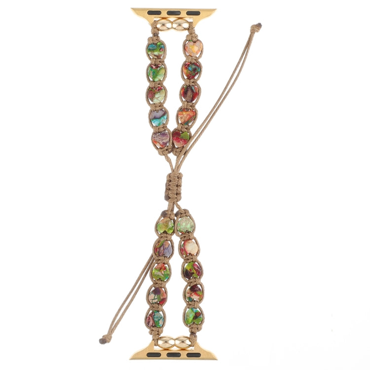 Skorter | For Apple Watch SE 2023 40mm Heart Stones Drawstring Chain Watch Strap (Colorful)