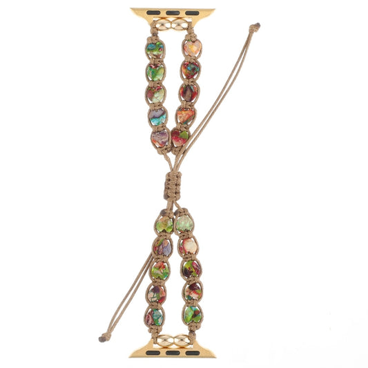 Skorter | For Apple Watch SE 2023 40mm Heart Stones Drawstring Chain Watch Strap (Colorful)