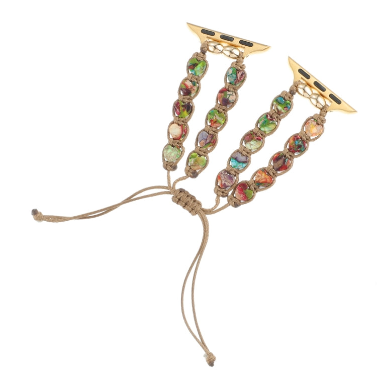 Skorter | For Apple Watch SE 2023 40mm Heart Stones Drawstring Chain Watch Strap (Colorful)