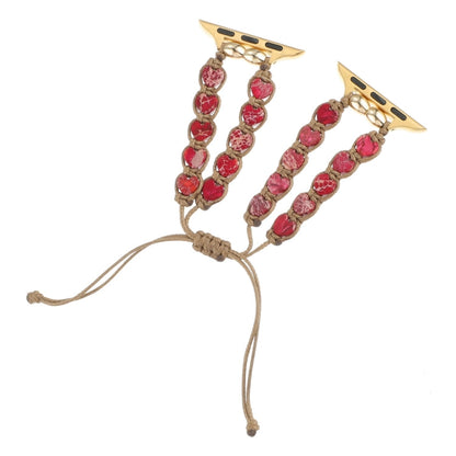 Skorter | For Apple Watch 42mm Heart Stones Chain Watch Band (Red)