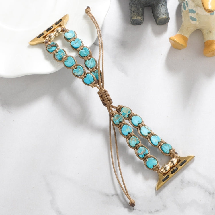 Skorter | For Apple Watch 42mm Heart Stones Pull Band Watch Strap (Blue)