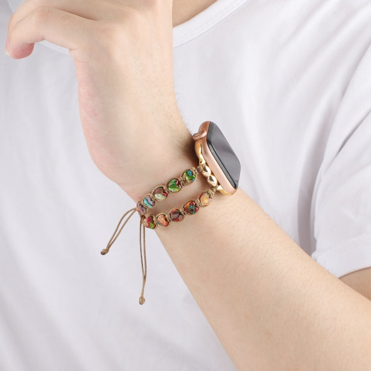 Skorter | For Apple Watch 42mm Heart Stones Drawstring Chain Bracelet (Colorful)