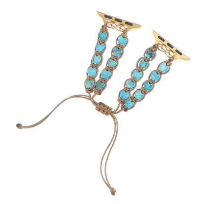 Skorter | For Apple Watch 38 mm Heart Stones Drawstring Watch Band (Blue)