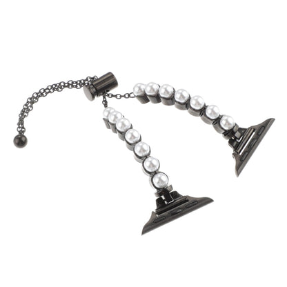 Skorter | For Apple Watch SE 2022 44mm Bead Bracelet Metal Watch Band (Black)