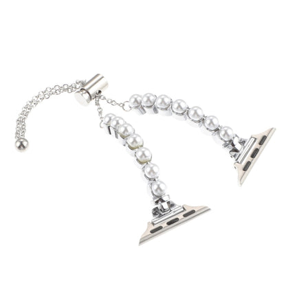 Skorter | For Apple Watch 42mm Pearl bracelet metal watch band (Silver)