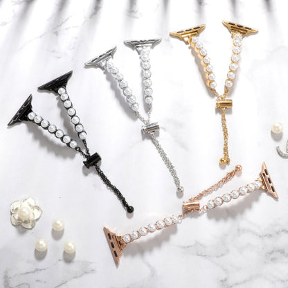 Skorter | For Apple Watch 42mm Pearl bracelet metal watch band (Silver)