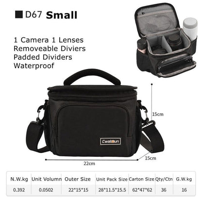 Skorter | Cwatcun D67 Crossbody Camera Bag Photography Lens Shoulder Bag, Size: 22 x 15 x 15cm S(Black)