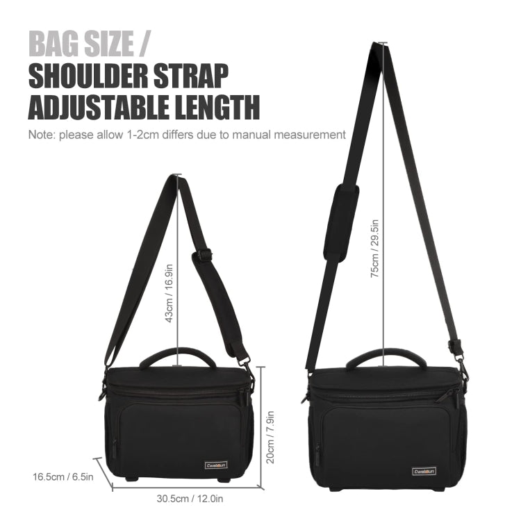Skorter | Cwatcun D67 Crossbody Camera Bag Photography Lens Shoulder Bag, Size: 22 x 15 x 15cm S(Black)
