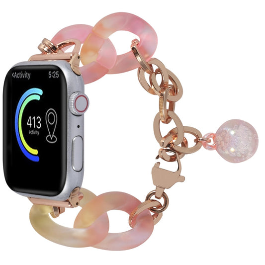 Skorter | For Apple Watch SE 2023 44mm Gradient Resin Chain Watch Strap (Pink)