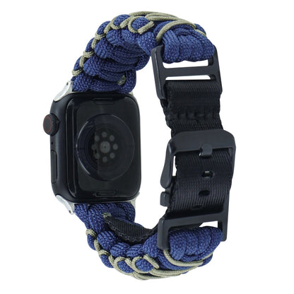 Skorter | For Apple Watch SE 2023 44mm Dual-Layer Braided Paracord Buckle Watch Strap (Marine Army Green)