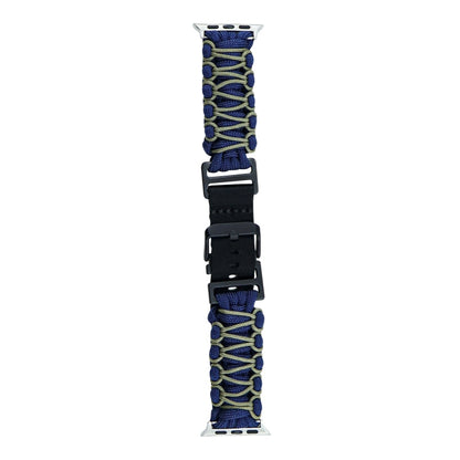 Skorter | For Apple Watch SE 2022 44 mm Double Layer Braided Paracord Buckle Strap (Navy Army Green)