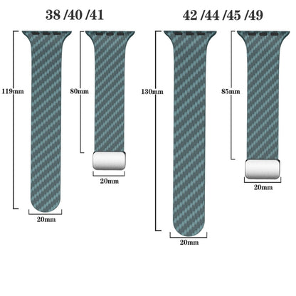 Skorter | For Apple Watch SE 2023 40mm Carbon Fiber Magnetic Silver Buckle Watch Strap (Dark Green Black)