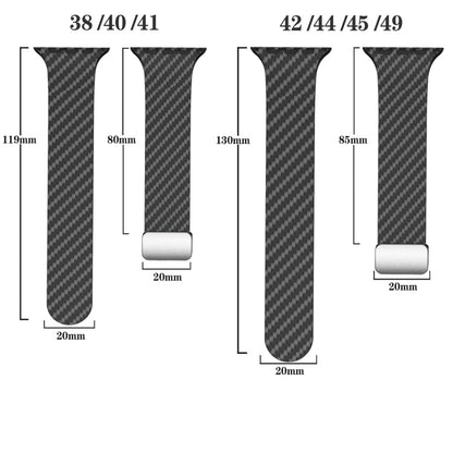 Skorter | For Apple Watch 38mm Carbon Fiber Magnetic Silver Buckle Watch Band (Black Gray)