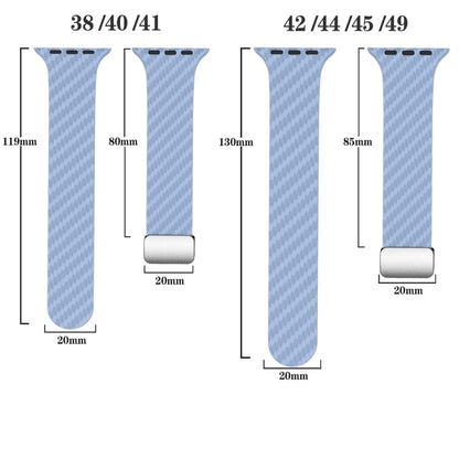 Skorter | For Apple Watch 38mm Carbon Fiber Magnetic Silver Buckle Watch Band (Light Blue Black)