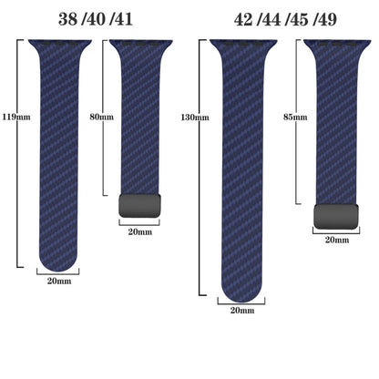 Skorter | For Apple Watch SE 2023 44mm Carbon Fiber Magnetic Black Buckle Watch Band (Royal Blue Light Blue)