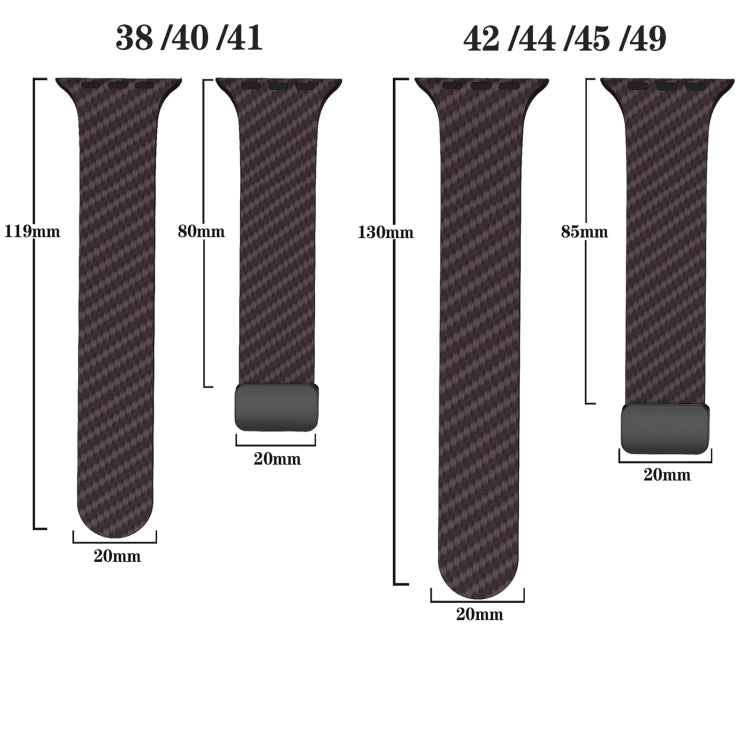 Skorter | For Apple Watch SE 2023 44mm Carbon Fiber Magnetic Black Buckle Watch Band (Dark Brown Black)