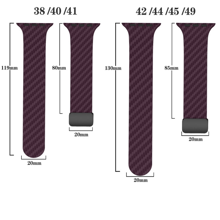 Skorter | For Apple Watch SE 2022 44mm Carbon Fiber Magnetic Black Buckle Watch Band (Purple Green)