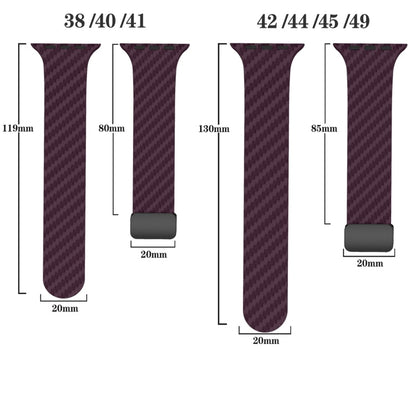 Skorter | For Apple Watch SE 2022 44mm Carbon Fiber Magnetic Black Buckle Watch Band (Purple Green)